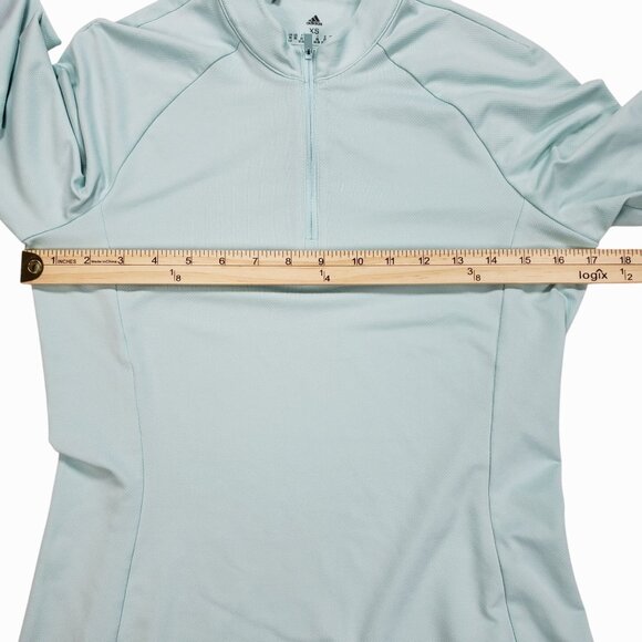 Adidas Mint Green Long-Sleeve Athletic Pullover 1/4-Zip Womens XS - Picture 11 of 11